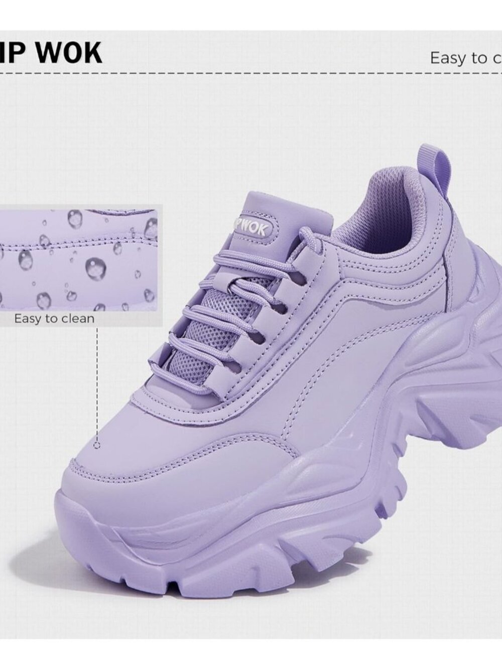 Women's Purple Leather Fashion Platform Comfortable Wedge Walking Sneakers Shoes - Picture 5 of 7